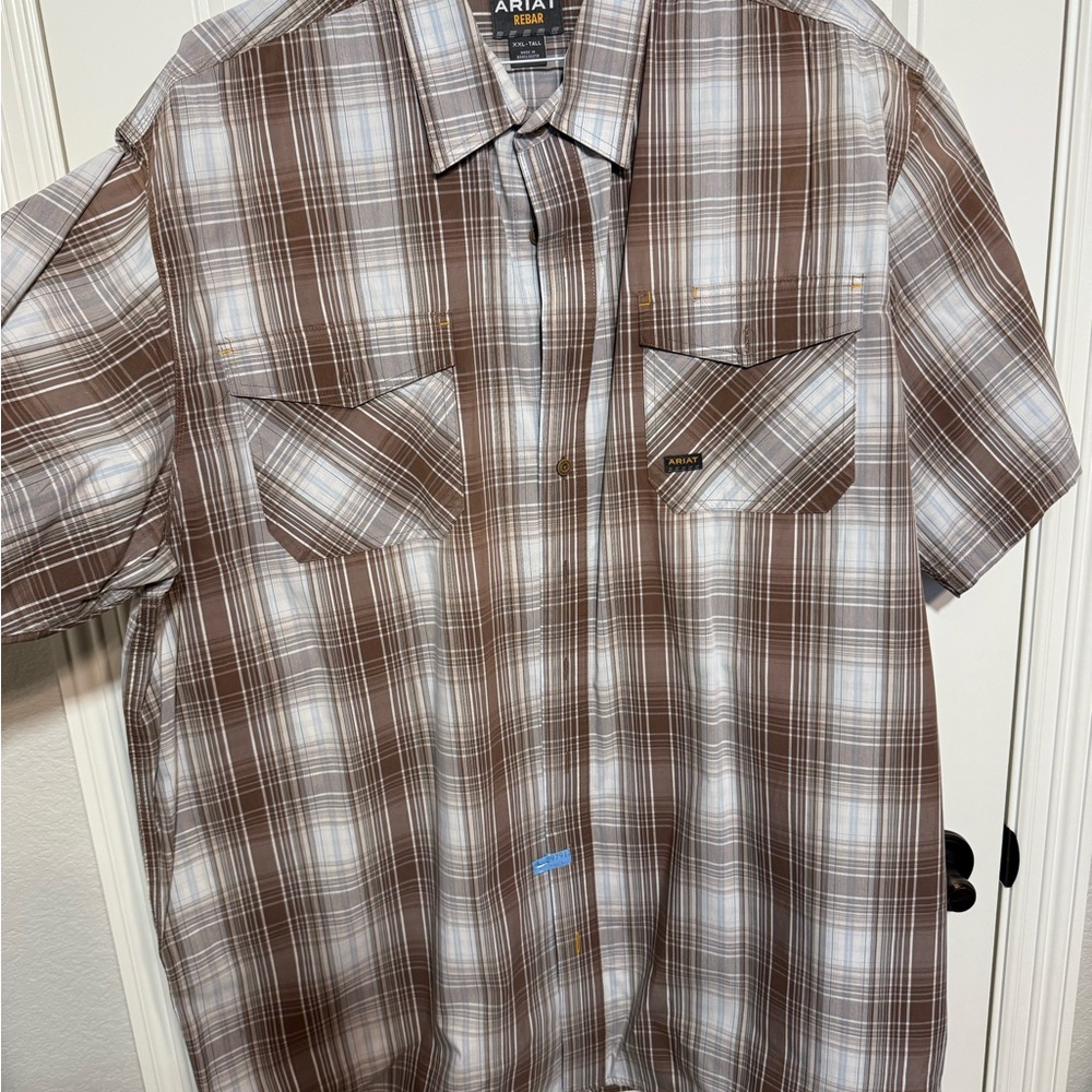 Ariat Brown Casual Button Down Shirt with Plaid Design